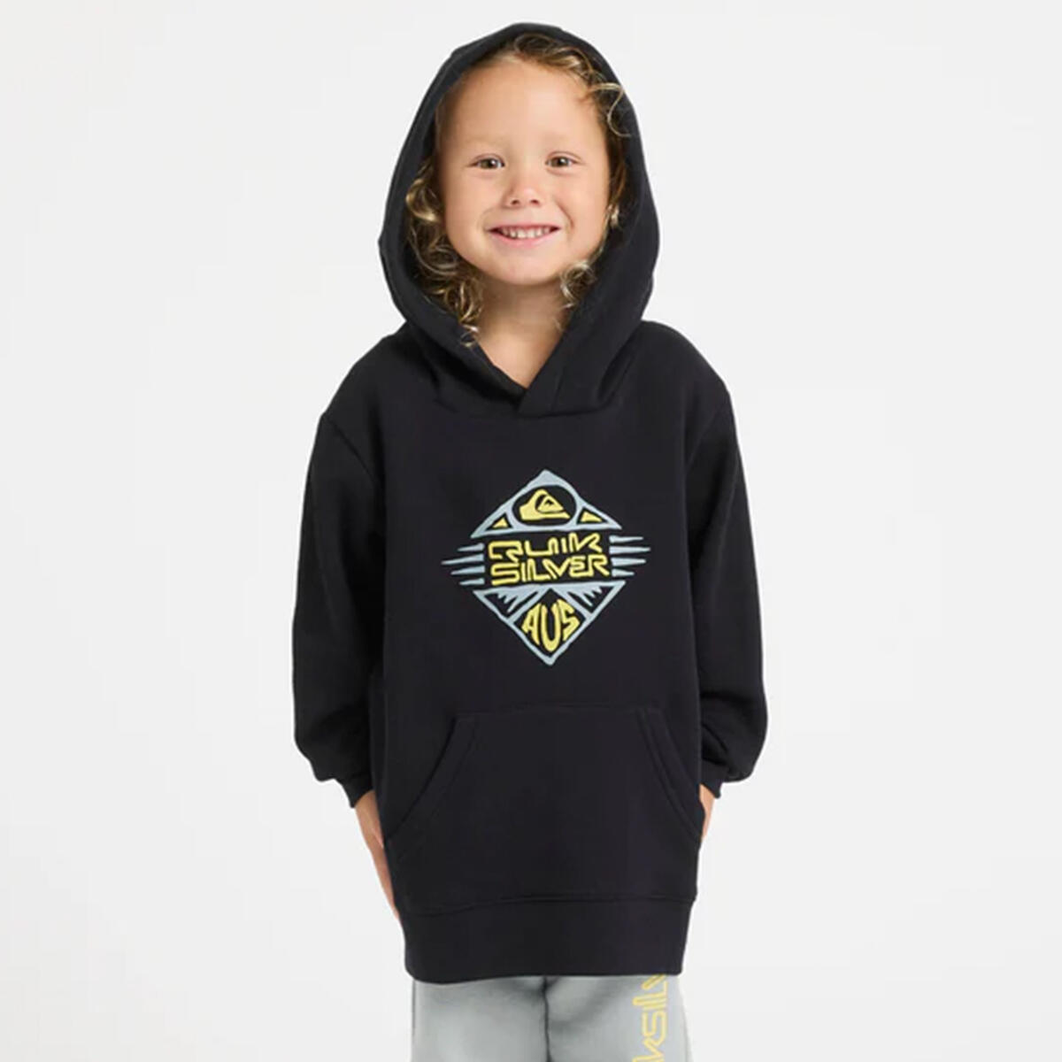 Quiksilver Heritage Diamond Hoodie Boy Fleece Top Black