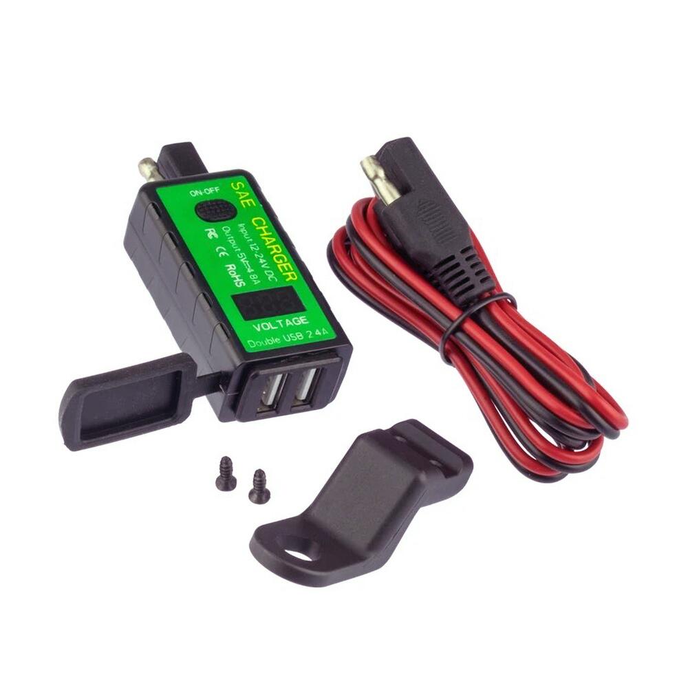 Rocky Creek Pa013 Sae To Dual Usb Port Adapter And Voltmeter