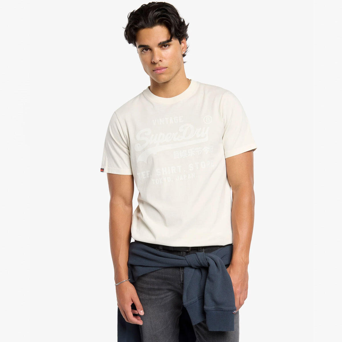 Superdry Vintage Logo Relaxed Tee Buttermilk White view 2