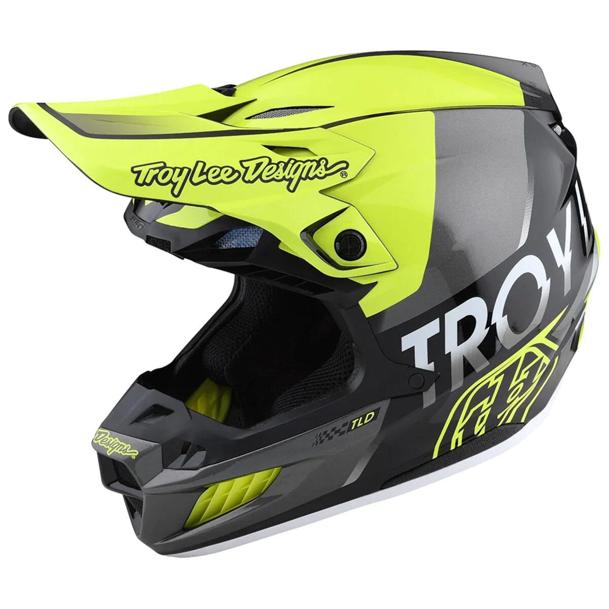 Troy Lee Designs 2023 Se5 Ece Composite Helmet Qualifier Glo Yellow / Black