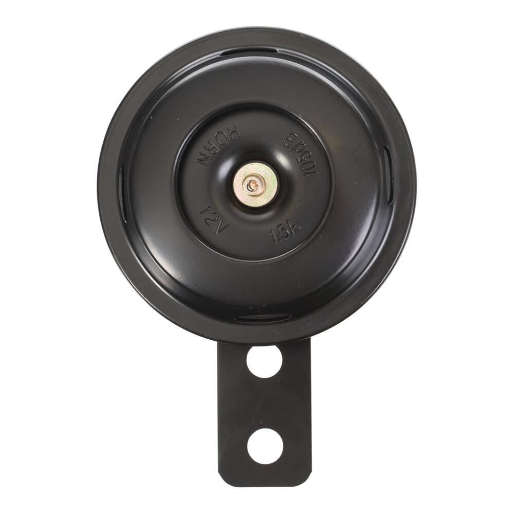 Whites 12V Horn - Round Blk - 70Mm Diameter - 110Db