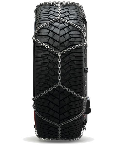 Chaînes à Neige Cora Grip Tech - Mailles Losanges 9 Mm - Groupe 9,5 - Lot De 2 - Compatibles Pneus 14" à 18" - Conformes Normes UNI, Onorm