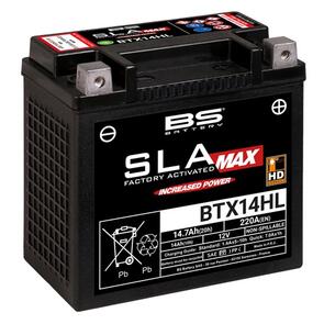 BS BATTERY BS SLA MAX BATTERY BTX14HL (FA) (YTX14HL) [WITH ACID] 4/CTN