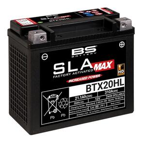 BS BATTERY BS SLA MAX BATTERY BTX20HL (FA) (YTX20HL-BS) [WITH ACID] 4/CTN