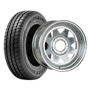 HYPER DRIVE GALVANISED STEEL 14X6 WHEEL & TYRE 185R14