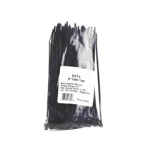 EDS CABLE TIE 206MM LONG X 3.6MM BLACK WIDE (100 PK) DLG MMS