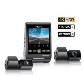 VIOFO A229T-PRO-3CH | A229 PRO 4K DASHCAM FRONT + 2K REAR + 2K TELEPHOTO 5GHZ WIFI + GPS