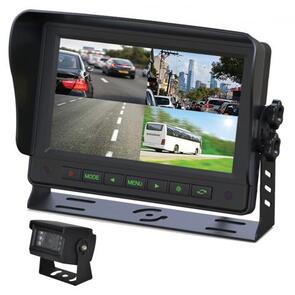 GATOR 7" COMMERCIAL GRADE DASH MOUNT QUAD DISPLAY REVERSE CAMERA KIT