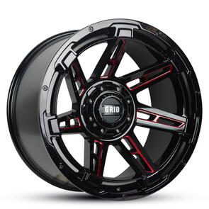 GRID GD12 GLOSS BLACK MILLED RED