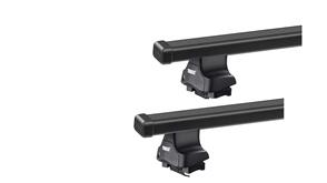 THULE CITROEN SAXO [ 1996-2003 ] NORMAL ROOF - SQUARE BAR ROOF RACK - BLACK