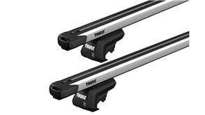 THULE MINI CLUBMAN HATCHBACK [ 2008-2016 ] RAISED RAILS - SLIDE BAR ROOF RACK - SILVER