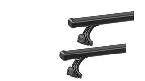 THULE FORD ECONOVAN (MWB) [ 1984 ONWARDS ] GUTTER MOUNT - SQUARE BAR ROOF RACK - BLACK