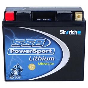 SSB MOTORCYCLE AND POWERSPORTS BATTERY LITHIUM ION PHOSPHATE 12V 6AH 120CCA BY SSB HIGH PERFORMANCE
