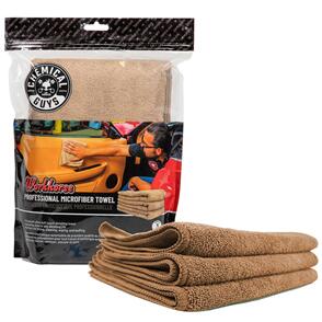 CHEMICAL GUYS TOWEL - MICROFIBER PROFESSIONAL - TAN (3 PACK)