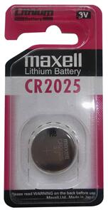 MAXELL LITHIUM BATTERY CR2025 3V SINGLE BLISTER PACK