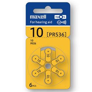 MAXELL HEARING AID BATTERIES ZA10 6 PACK