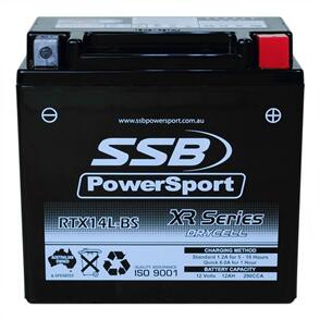 SSB MOTORCYCLE AND POWERSPORTS BATTERY (RTX14L-BS) AGM 12V 12AH 290CCA BY SSB HIGH PERFORMANCE