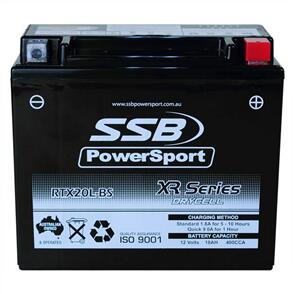 SSB BATTERY MOTORCYCLE AND POWERSPORTS BATTERY (YTX20L-BS) AGM 12V 18AH 400CCA BY HIGH PERFORMANCE