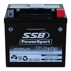 SSB MOTORCYCLE AND POWERSPORTS BATTERY (YTX5L-BS) AGM 12V 6AH 195CCA BY SSB HIGH PERFORMANCE