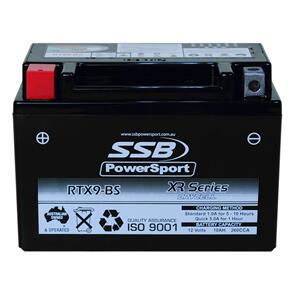 SSB MOTORCYCLE AND POWERSPORTS BATTERY (YTX9-BS) AGM 12V 10AH 260CCA BY  SSB HIGH PERFORMANCE