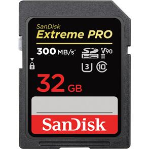 SANDISK EXTREME PRO SDHC 32GB UP TO 300MB/S SD CARD UHS-II V90