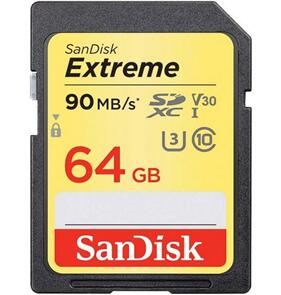 SANDISK EXTREME SDXC 64GB UP TO 150MB/S SD CARD CLASS 10 U3 V30