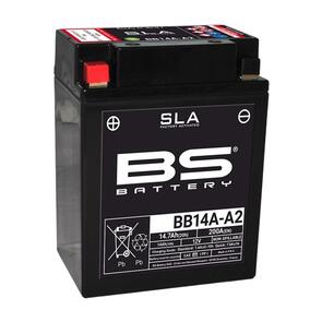 BS BATTERY BS SLA BATTERY BB14A-A2 (FA) (YB14A-A2) [WITH ACID] 4/CTN