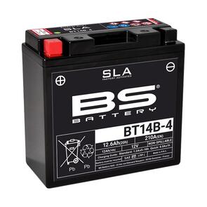 BS BATTERY BS SLA BATTERY BT14B-4 (FA) (YT14B-BS) [WITH ACID] 4/CTN