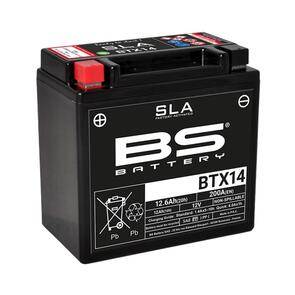 BS BATTERY BS SLA BATTERY BTX14 (FA) (YTX14-BS) [WITH ACID] 4/CTN