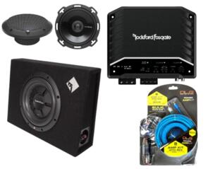 ROCKFORD FOSGATE SUPER PACKAGE! SPEAKERS + SUB + AMP + WIRING KIT