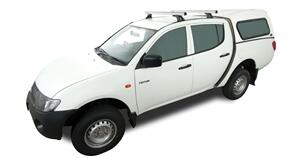 RHINO-RACK JA0593 Heavy Duty RLTF Trackmount Silver 2 Bar Roof Rack